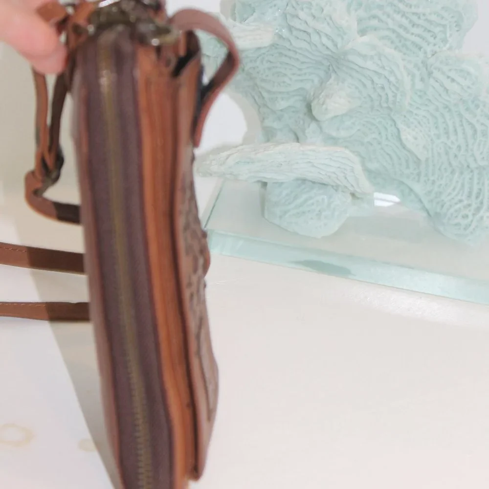 NEW Harbour 2nd Leather Crossbody Shoulder Messanger Bag Purse BROWN Cognac